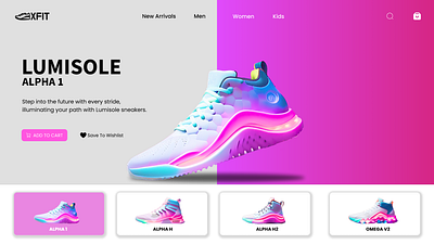 Xfit Landing Page branding dashboard design fashion figma graphic design landingpage photoshop shoes sneakers ui ux vector webdesign