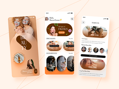 Top On-Demand Beauty Salon App Design app design app ui beauty beauty app beauty salon cosmetic design fashion mobile app mobile ui kit modern salon salon app salon beauty skin skincare treatment ui uiux ux