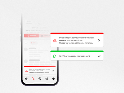 Flash Messages / Toast app app design design error flash message mobile success toast ui