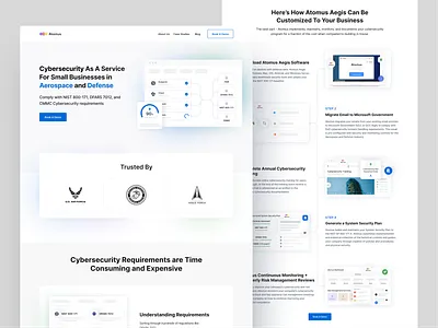 Atomus Cybersecurity Homepage 3d agency agency landing page best landing page design branding cyber cyber attact cyberattack cybersecurity design graphic design homepage illustration logo protect security software ui user experience user interface website design