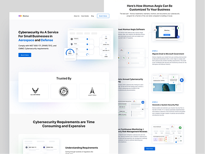 Atomus Cybersecurity Homepage 3d agency agency landing page best landing page design branding cyber cyber attact cyberattack cybersecurity design graphic design homepage illustration logo protect security software ui user experience user interface website design