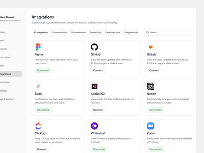 SaaS Integration Page dashboard saas uidesign