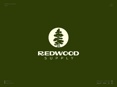 Redwood Supply branding design hike icon illustration logo logodesign logotype minimal redwood tree vector