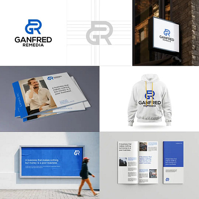 Ganfred Remedia branding graphic design logo monogram motion graphics ui