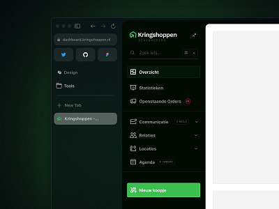 Kringshoppen Advanced - Dashboard dashboard design product design sidebar thrift shop thrift store ui ux web app