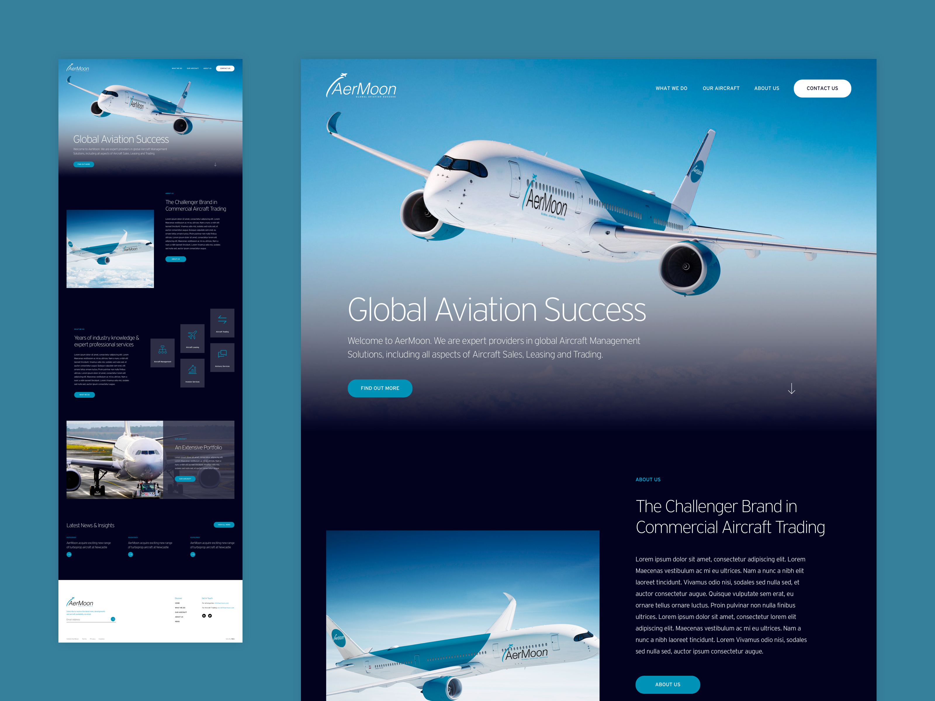 Example of Aermoon Website Design