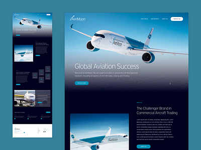 Aermoon Website Design aircraft aviation design desktop flights global homepage responsive ui ux web web design