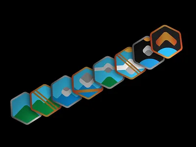 My Grand Venture Achievement Badges animation badge branding icon logo motion graphics vector