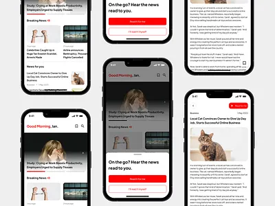 News Mobile App Concept android app design ios iphone mobile app news newsletter newspaper text to speech ui ux