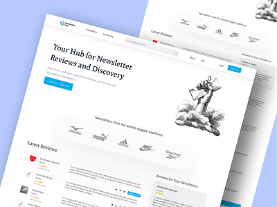 NewsLetter Landing Page Design design landing page design minimal mockup newsletter product design professional redesign redesign landing page ui uiux user experience user interface web web design website