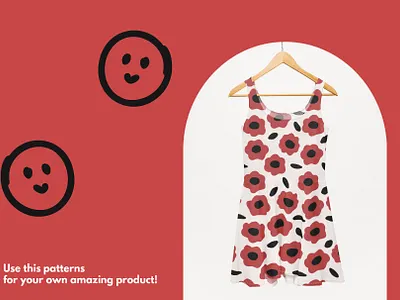 Red Power design floral floral pattern graphic design graphic illustration illustration power product design red red and black red flower red power seamless pattern vector