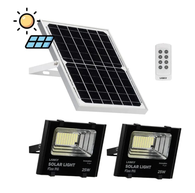 Solar Flood Light 25W Solar Powered Flood Lights With Remote by Langy