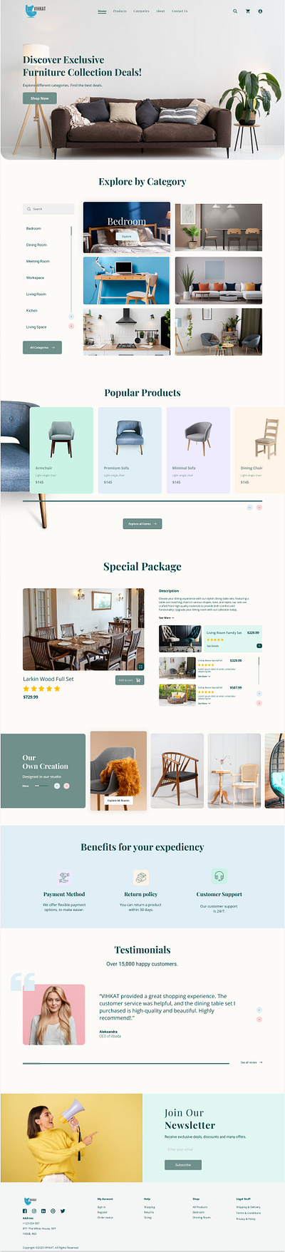 Furniture Home Page UI Design branding dashboard ecommerce ui graphic design hero section home page landing page prouct ui ui ux website