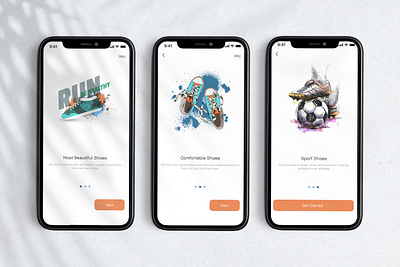 Onboarding - shoes app 3d adobe xd animation app branding design figma graphic design illustration logo motion graphics ui