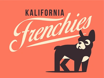 Kalifornia Frenchies Logo Design animal animal logo branding dog logo dog logomark dog mascot french bulldog french bulldog logo frenchie logo graphic design illustration logo mascot vector