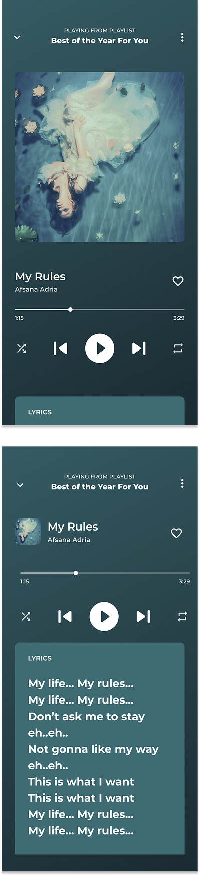 Music App Play Screen