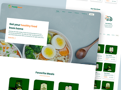 FoodyMeal - Healthy Food Website UI design food healthy healthy food landing page online shop simple ui design uiux web design