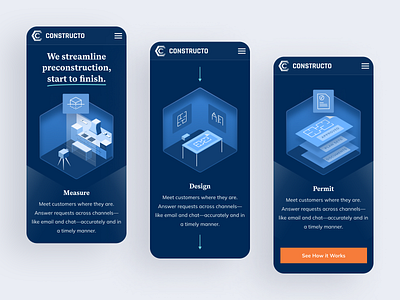 Mobile version for Constructo constructo graphic design illustration mobile version web design website