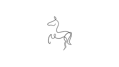 Horse - one line art clothes design graphic design illustration logo