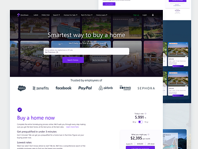 Zero down - Real estate Web estate figma home landing page real estate redesign ui ui design web web design zero down