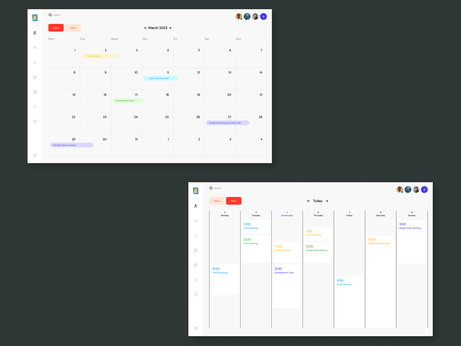 Dashboard Calendar by parnika chakraborty on Dribbble