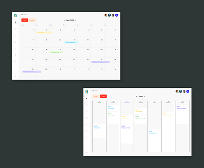 Dashboard Calendar calendar calendar view dashboard monthly ui website weekly