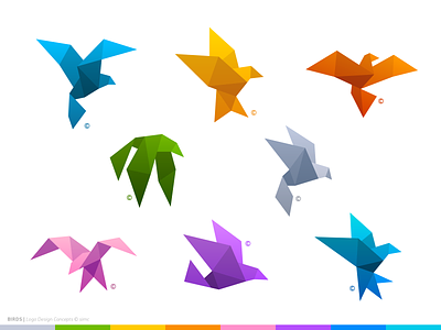 Birds | Design Exploration animal design bird logo birds colorful exploration flight folding forest life jungle origami paper wings