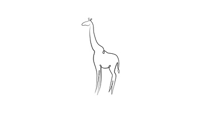 One line - animals\giraffe art branding clothes design direction art graphic design illustration logo vector