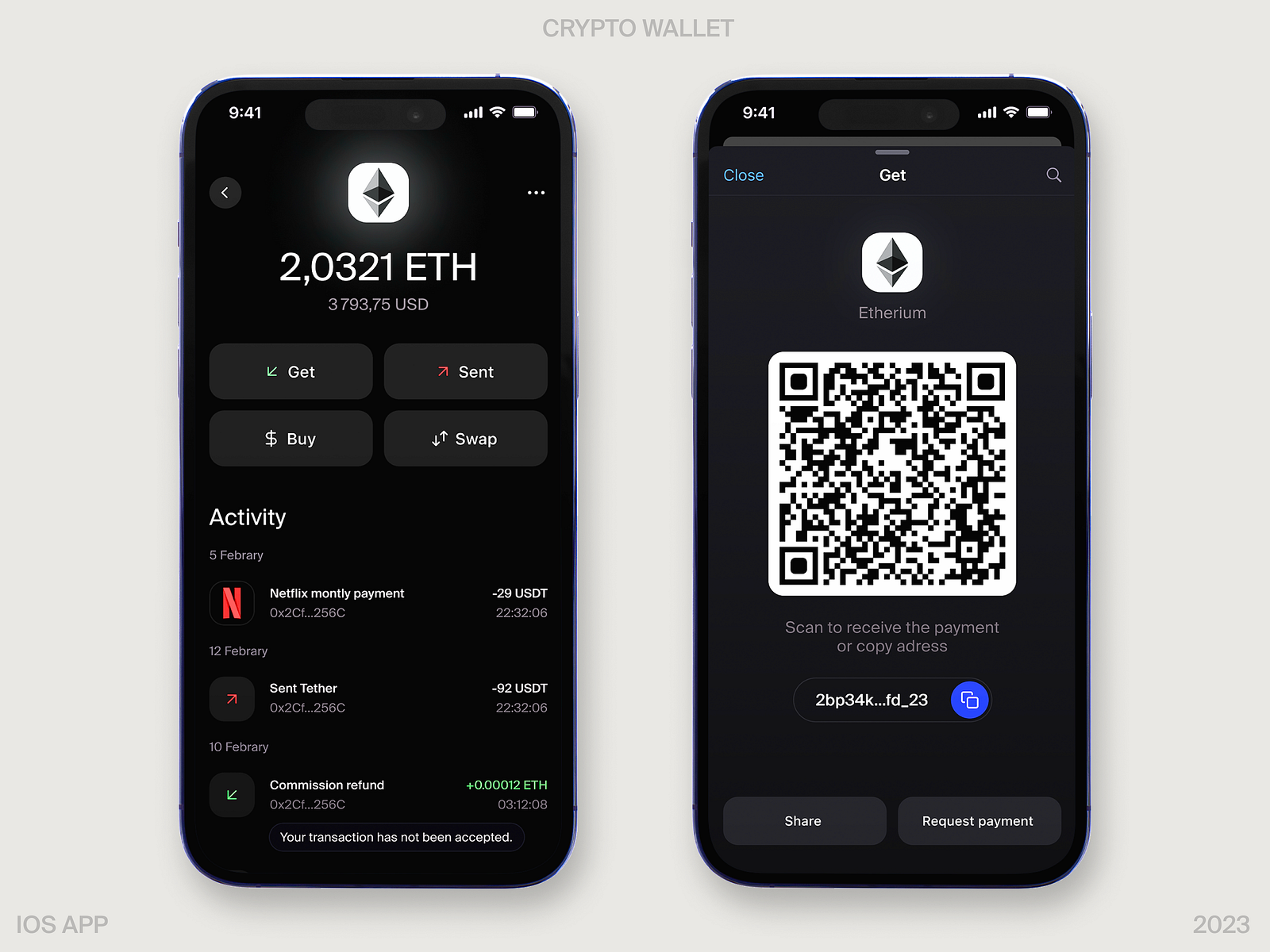 Crypto wallet App by Alexander Trifanchev on Dribbble