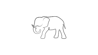 One line - animals\elephant art branding clothes design direction art graphic design illustration logo ui vector