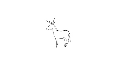 One line - animals\donkey art branding clothes design direction art graphic design illustration logo ui vector