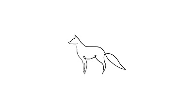 One line - animals\fox art branding clothes design direction art graphic design illustration logo ui vector