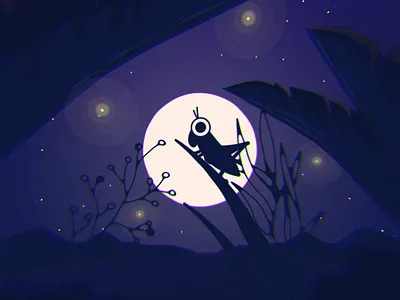 annoying cricketz after effects animation asmr character design cricket firefly illustration motion night stars