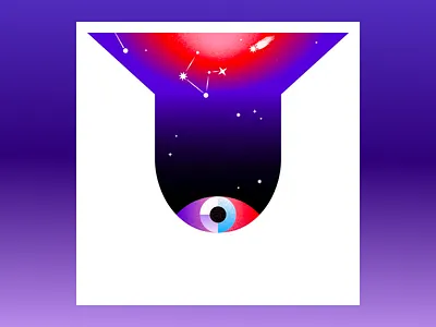 U — 36 Days of Type 36daysoftype 36daysoftype10 challenge design eye gradient illustration letterillustration poster posterdesign procreate space vector