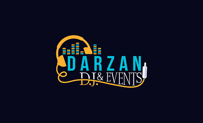 Darzan Dj & Events logo 3d animation branding design graphic design illustration logo ui ux vector