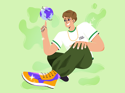 Planet day 2d adobe art character character design daily art day design digital art drawing earth flat illustration graphic design ideas illo illustration illustrator planet procreate sportswear