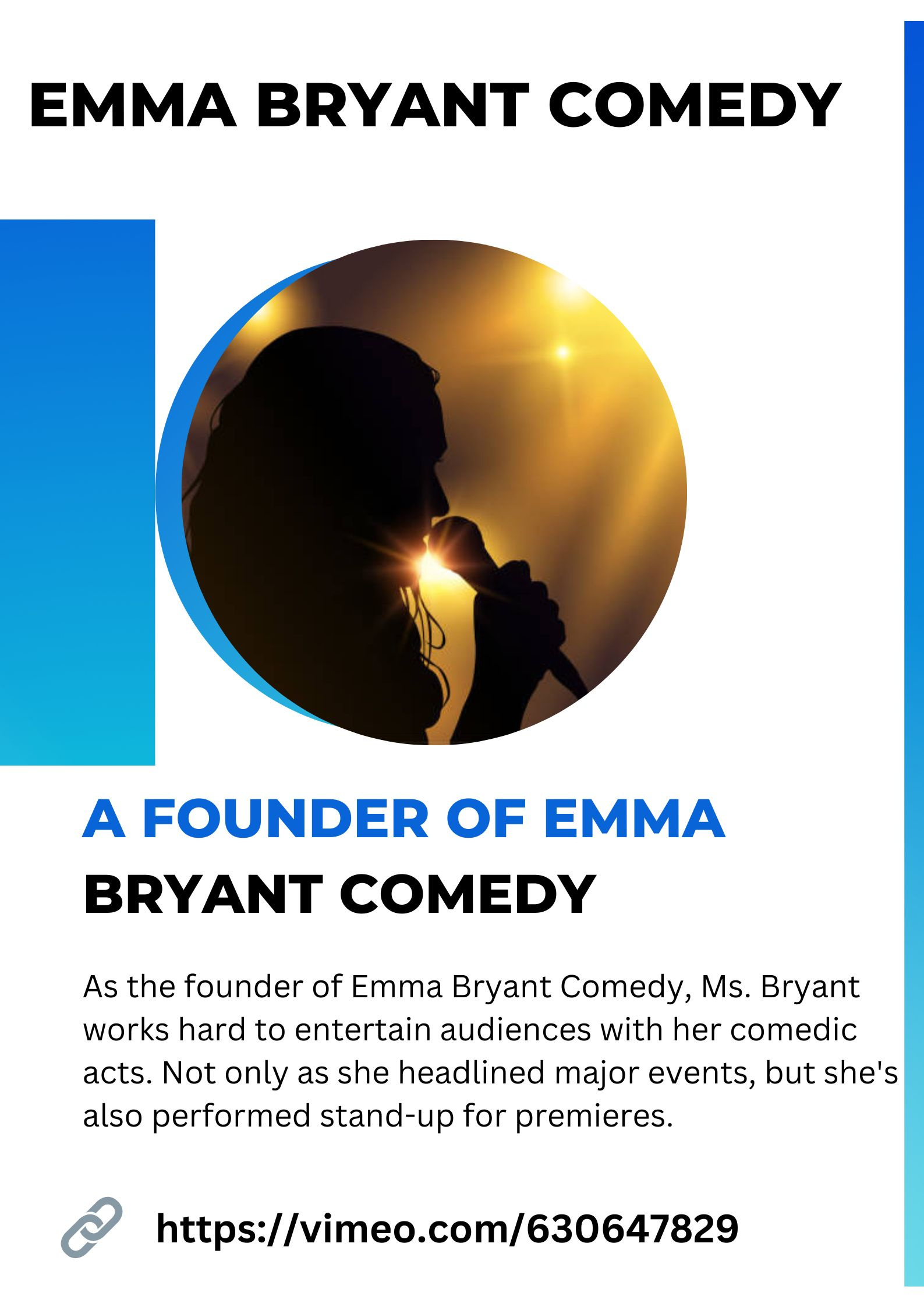 Emma Bryant Comedy A Founder of Emma Bryant Comedy by Emma Bryant