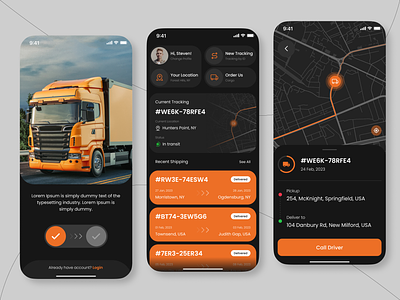 Logistics App Design - Cargo Delivery app design cargo delivery cargo delivery app courier app courier delivery app delivery app logistics app mobile app mobile app design parcel delivery app transportation app ui design uiux