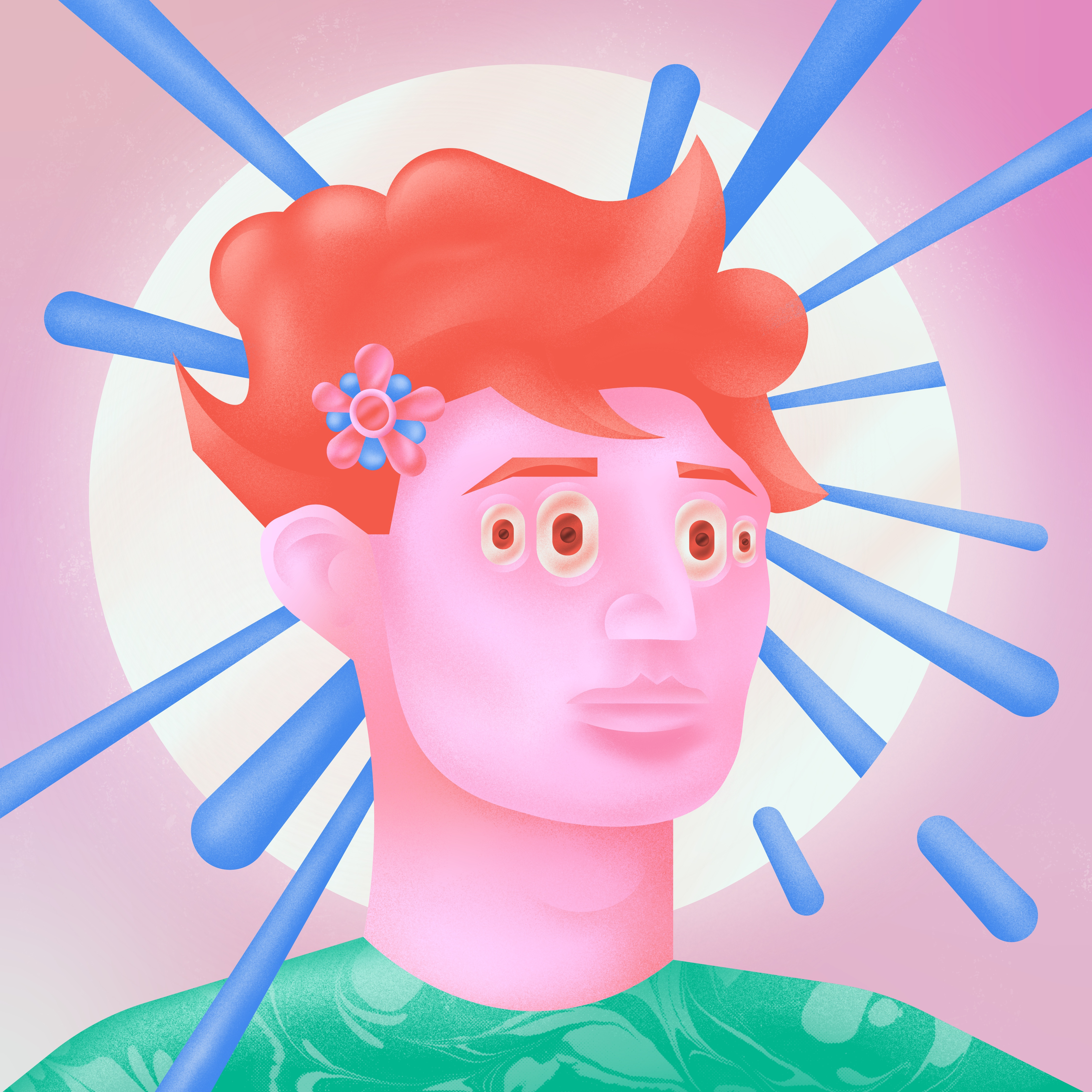 Revelation ✨👀👀✨ adobe clairvoyance colorful digitalart editorial eyes gradient grain illustration illustrator light magazine oracle photoshop portrait procreate seer vector