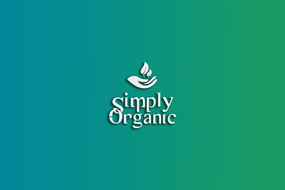 Simply Organic, USA bio brand branding design graphic design hand leaves logo modern organic simple simply vector