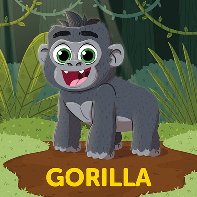 Gorilla children's book illustration animation book character childrens cute gorilla illustration kids lit