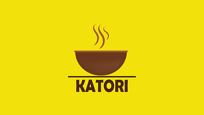 Simple minimalistic logo for a restaurant named "Katori" graphic design illustration logo typography