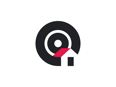 House Hunter / V1 / Logo Concept: Target + House home house house logo logo mark negative space symbol target target logo