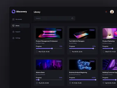 Discovery Project — Library branding design education mobile app platform ui ux web