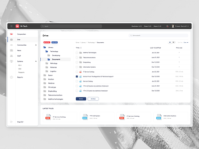 W-Tech - Cloud Storage Dashboard cloud cloud storage cloud system concept dashboard data design drive file file manager files folder google drive interface product design saas storage ui ux ui web