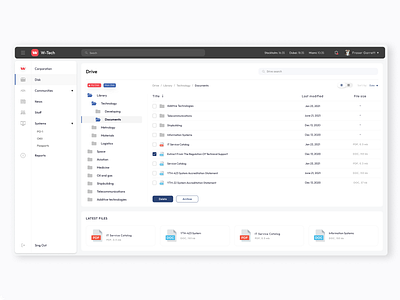 W-Tech - Cloud Storage Dashboard cloud cloud storage cloud system concept dashboard data design drive file file manager files folder google drive interface product design saas storage ui ux ui web