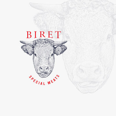 Biret Logo branding cow engraving graphic design illustration logo logo design logo maker old restaurant vintage