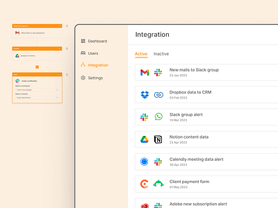 Integration integration saas integrations integrations ui saas saas dashboard saas integrations saas workflow ui ui screens web app web app design workflow