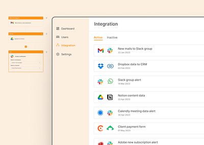 Integration integration saas integrations integrations ui saas saas dashboard saas integrations saas workflow ui ui screens web app web app design workflow