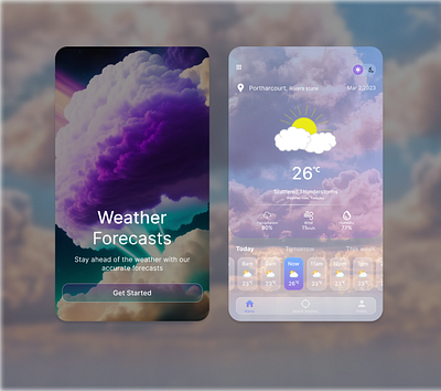 Weather Forecast App mobile app ui ui design weather app